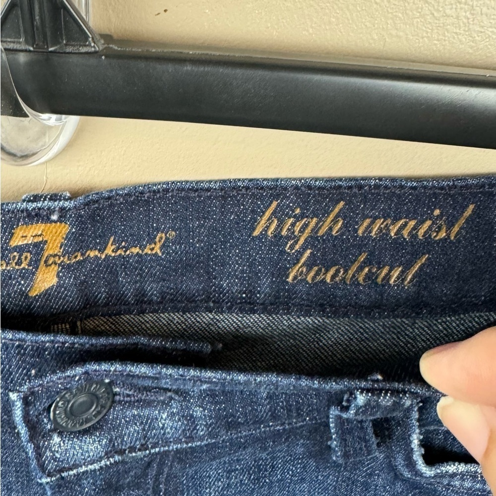 7 for All Mankind High Waist Bootcut Blue Jeans Size 32 - Picture 9 of 9